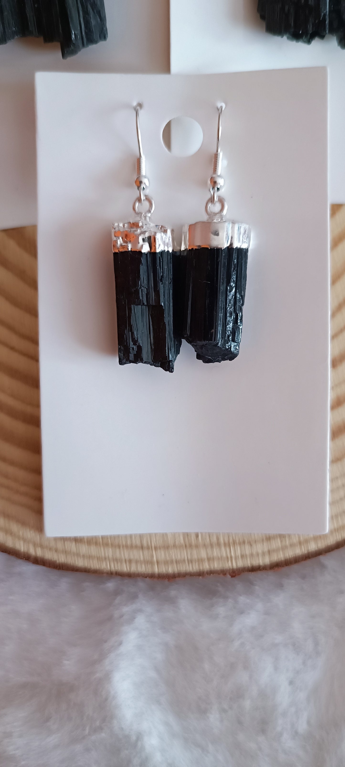 Pendientes de Turmalina Negra