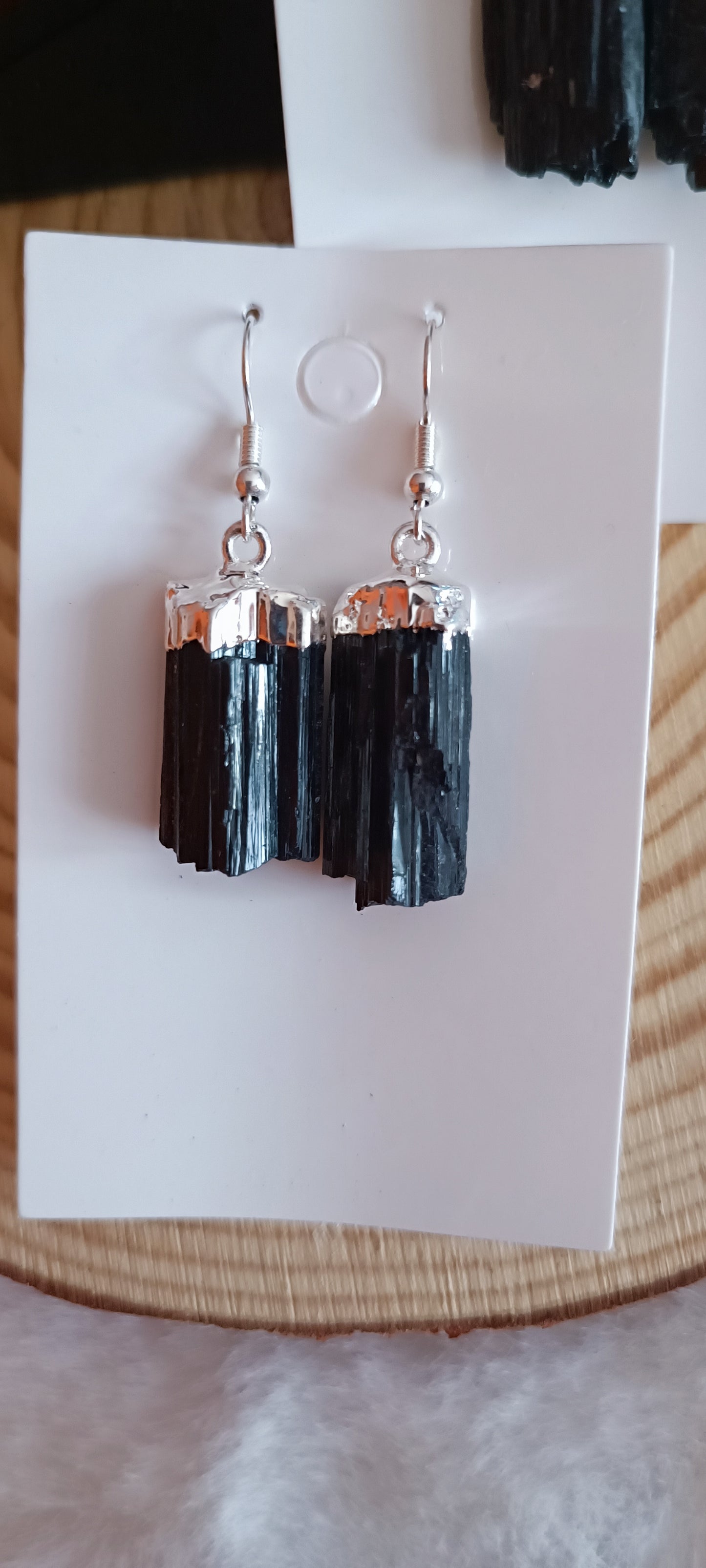 Pendientes de Turmalina Negra