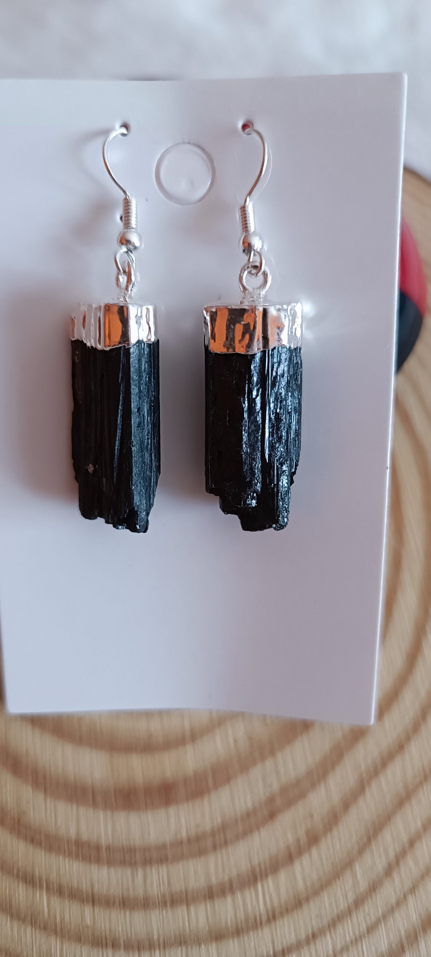 Pendientes de Turmalina Negra