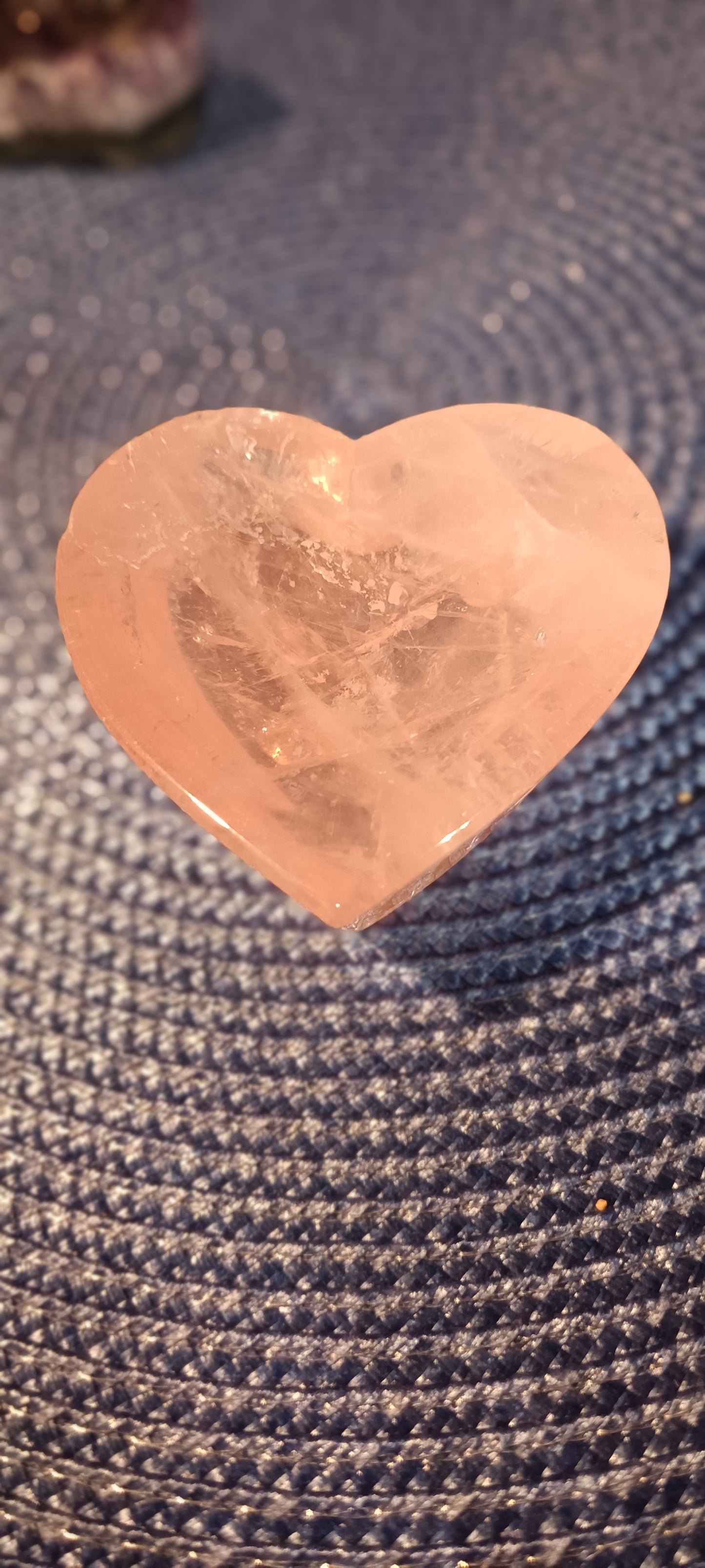 Cuenco Cuarzo Rosa Forma de Corazón