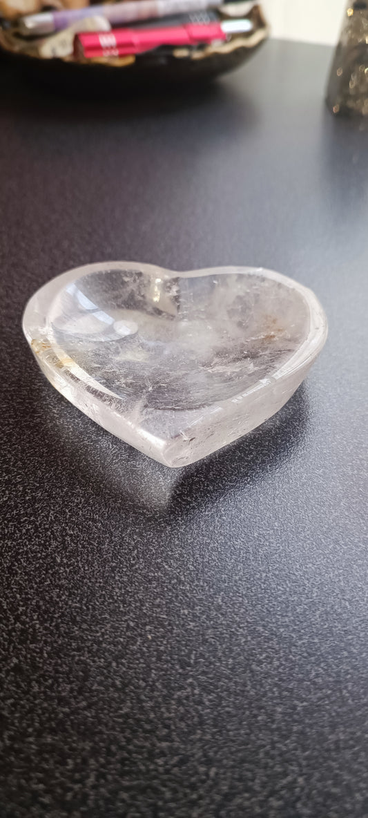 Cuenco Cuarzo Cristal Forma Corazón